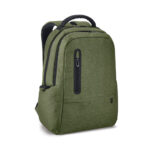 Mochila para notebook (17'') em Nylon 2Tone impermeável com dois compartimentos forrados e almofadados (20 L) SP-92675-129 na cor Verde escuro