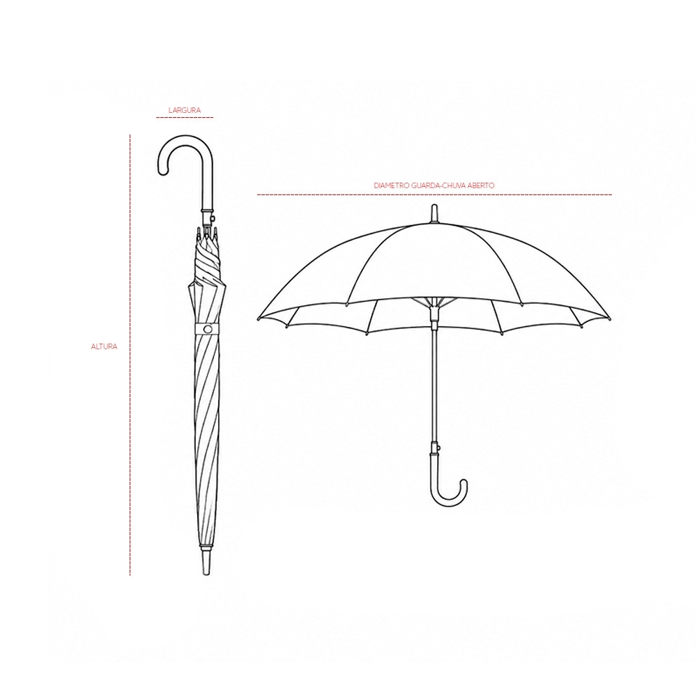 Guarda-Chuva Automático com Personalização | Fortaleza – Preto - Imagem 3